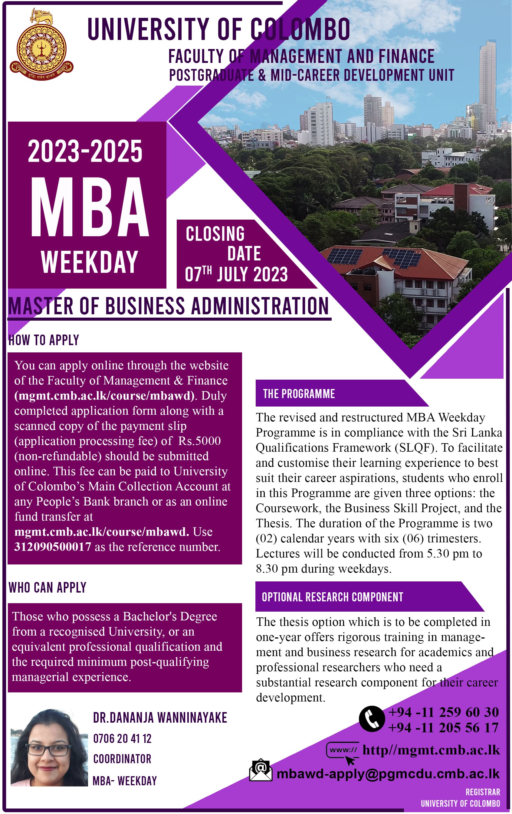 MBA Weekday | Postgraduate & Mid-career Development Unit