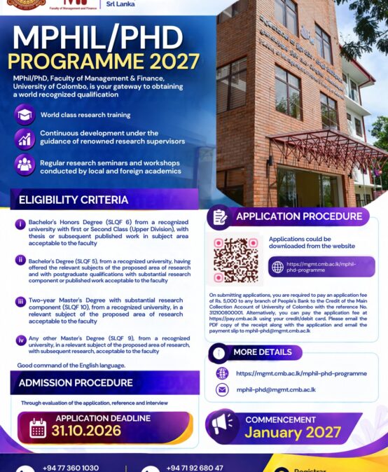 MPhil/PhD Applications Are Now Open
