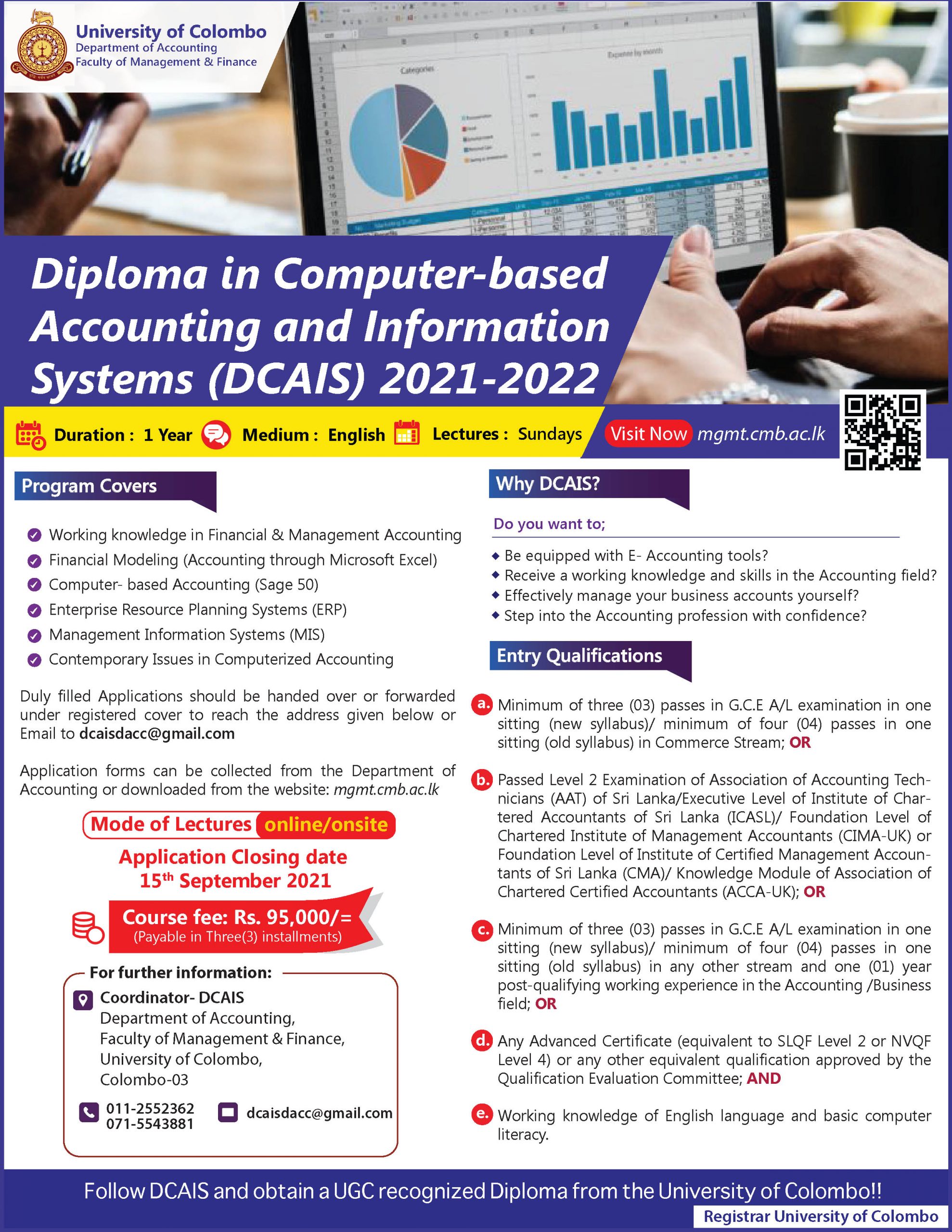 Diploma In Computer Based Accounting And Information Systems Dcais 2021 Faculty Of Management Finance