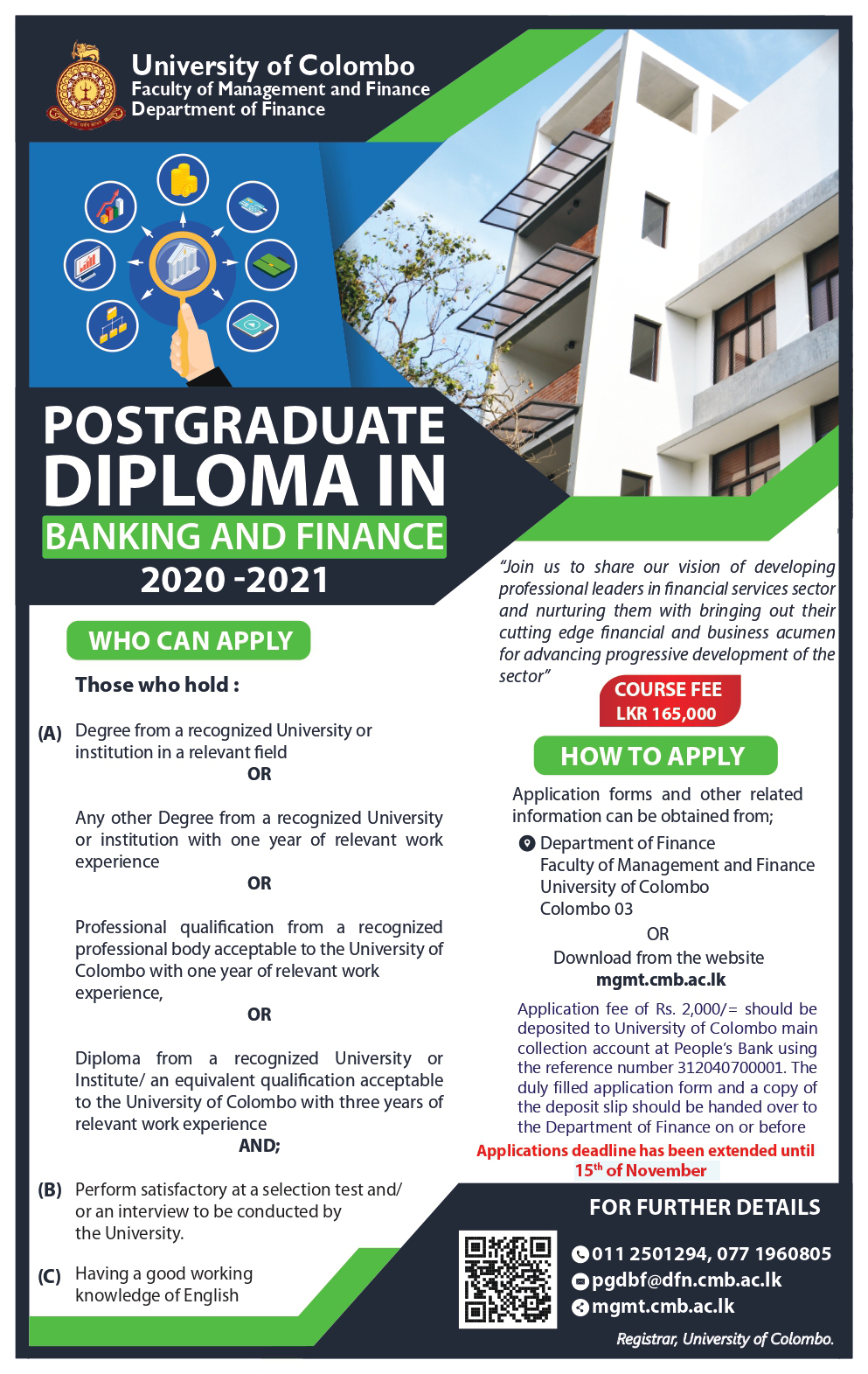 Postgraduate Diploma In Banking And Finance | Faculty Of Management ...