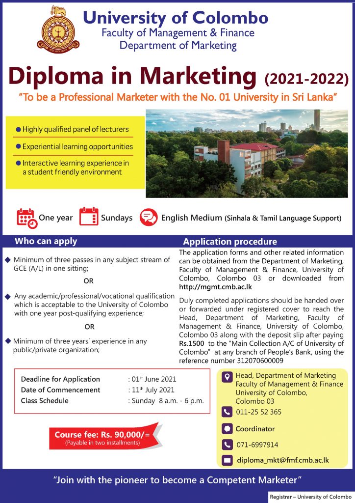 Dip in Marketing Eng 20212022 Faculty of Management & Finance