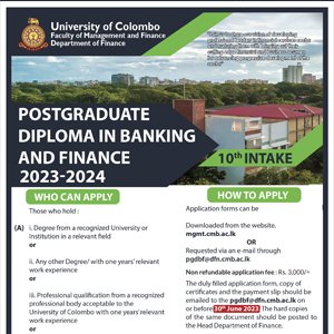 Postgraduate Diploma in Banking and Finance