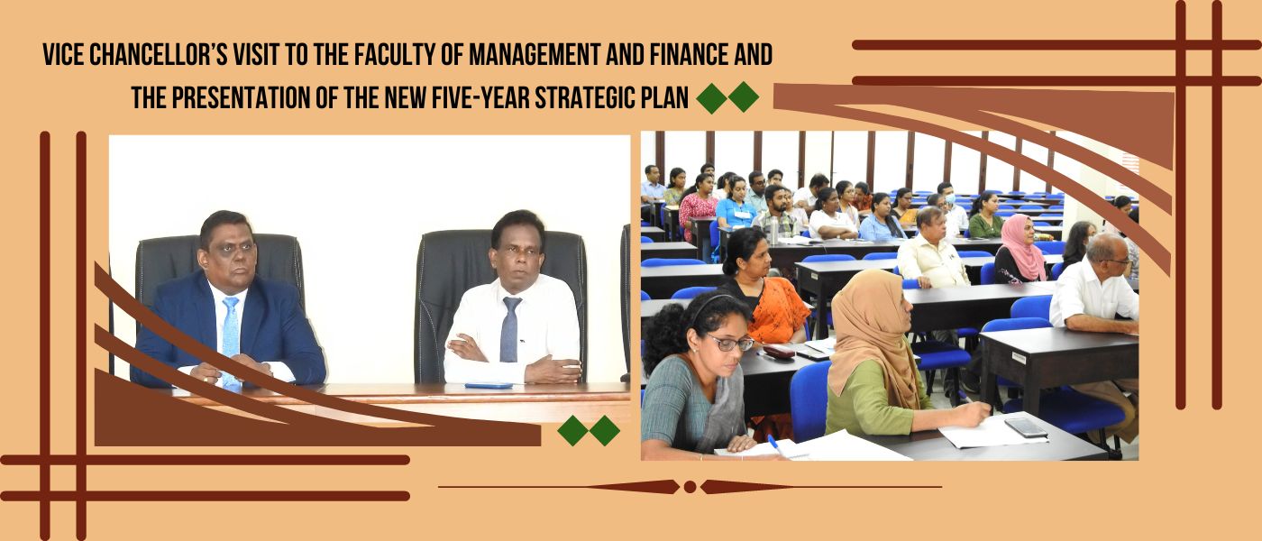 Vice Chancellor’s visit to the Faculty of Management and Finance and the presentation of the new five-year Strategic Plan.