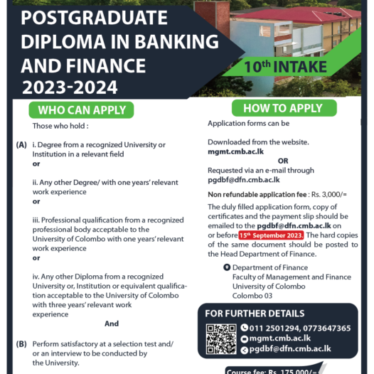 Postgraduate Diploma in Banking and Finance