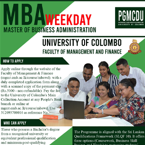 Master of Business Administration (MBA) Weekday Programme 2024-2026