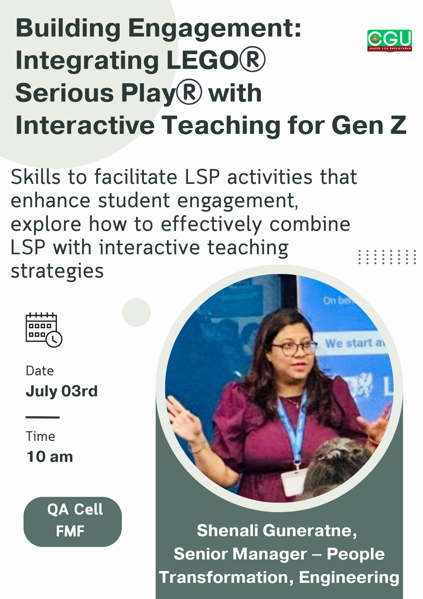 Staff Development Workshop: Enhancing Gen Z Engagement through LEGO®️ Serious Play®️ Staff Development Workshop: Enhancing Gen Z Engagement through LEGO®️ Serious Play®️