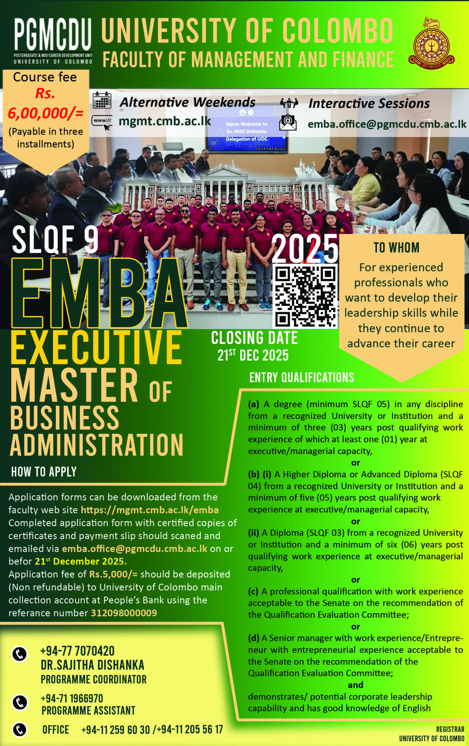 Calling Application for  EMBA 2026