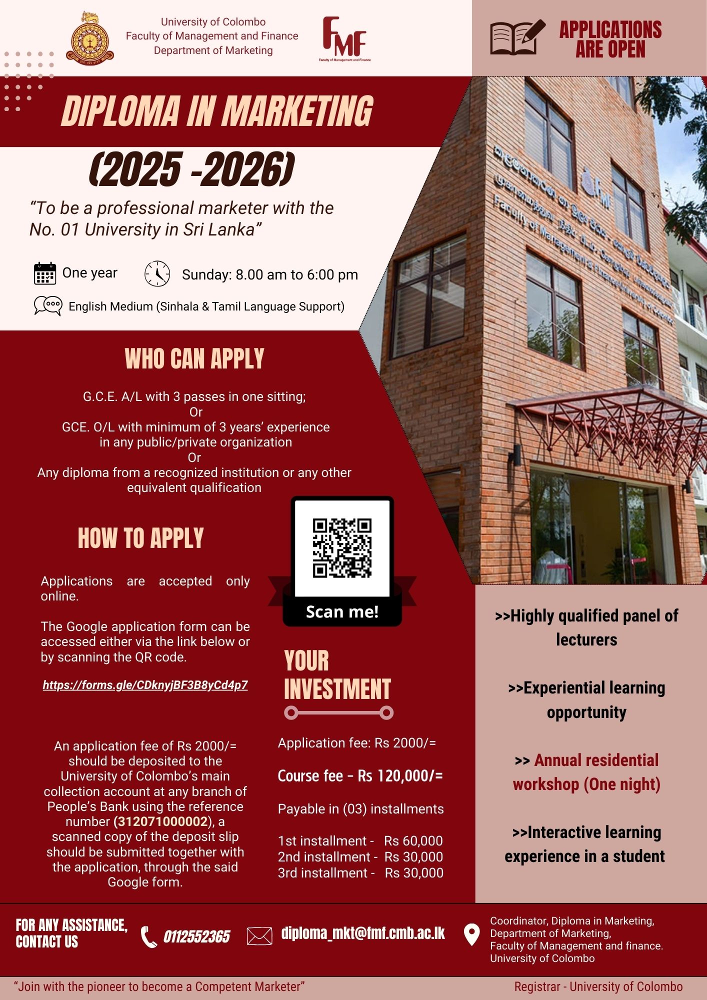 Calling Applications for Diploma in Marketing (DIM) Programme