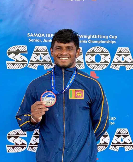 Pasindu Malawana Wins Silver Medal at Samoa IBFC Universal Weightlifting Cup 2026.