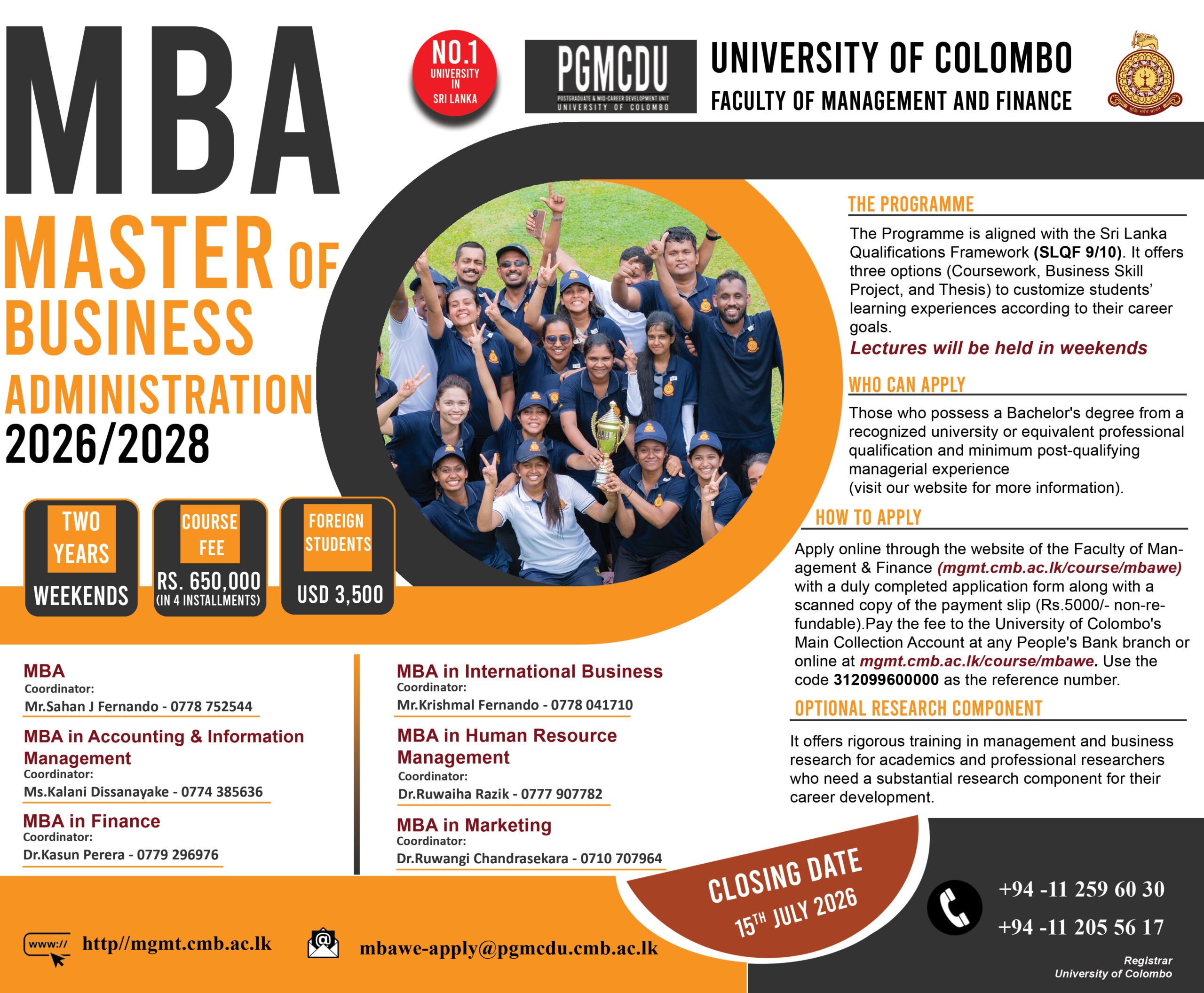 MBA weekend 2026
