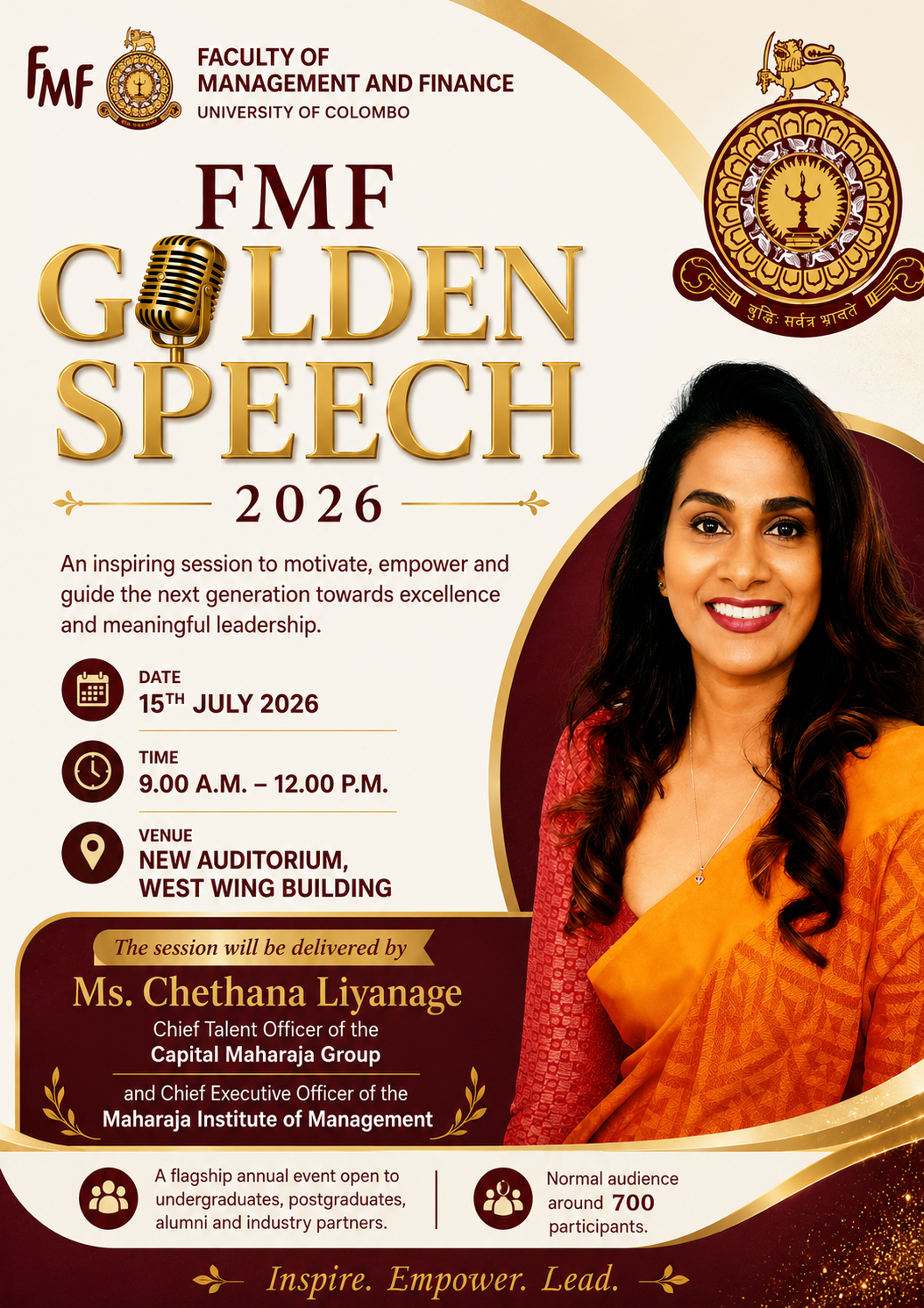 FMF Golden Speech 2026- Faculty of Management and Finance, University of Colombo