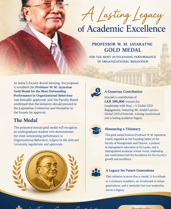 A Lasting Legacy of Academic Excellence at the Faculty of Management and Finance