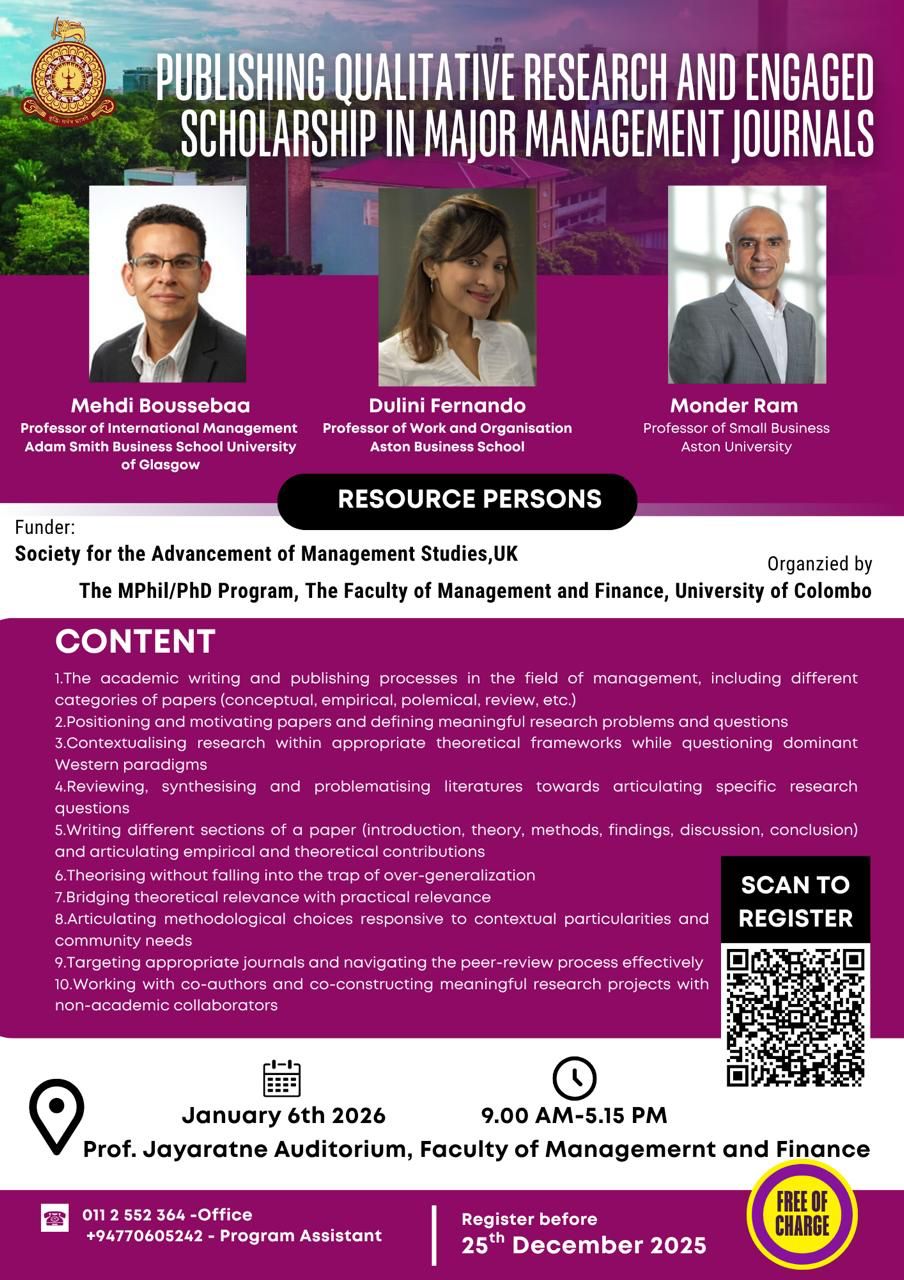 Successful Workshop: Qualitative Research and Engaged Scholarship in Major Management Journals Successful Workshop: Qualitative Research and Engaged Scholarship in Major Management Journals