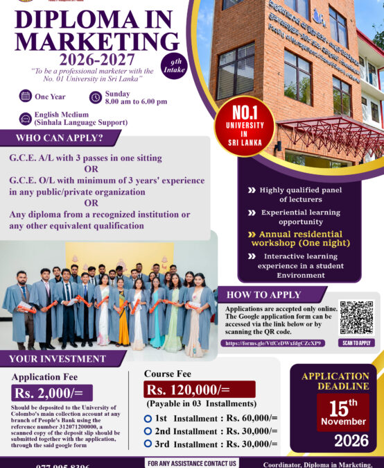 Diploma in Marketing Applications are now open