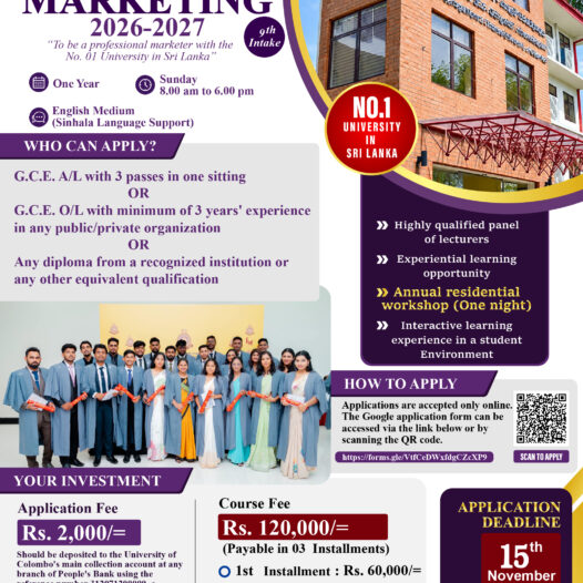 Diploma in Marketing Applications are now open